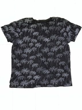 Urban Heritage Black Tee with Gray Palm Tree Print